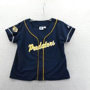 Starter Jersey Women Medium Nashville Predators Navy Blue Snap Front Jersey NHL